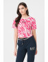 EA7 Tricou crop din amestec de modal cu imprimeu logo si animal print - Pled.ro