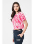 EA7 Tricou crop din amestec de modal cu imprimeu logo si animal print - Pled.ro