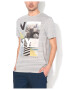 EDC by Esprit Tricou gri melange cu imprimeu grafic - Pled.ro