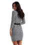 EDOTI Rochie cambrata cu imprimeu houndstooth - Pled.ro