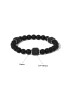 EFAYN.RO Bratara moderna minimalista cu margele din onyx cuburi din piatra de vulcan si accesorii rotunde elastica unisex EFAYN - Pled.ro