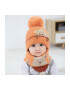 EFAYN.RO Caciula pentru copii set doua piese model pom pom cu ursulet curios fular asortat tip guler tematica I’m a friendly little bear 12 luni – 2 ani EFAYN - Pled.ro