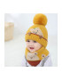 EFAYN.RO Caciula pentru copii set doua piese model pom pom cu ursulet curios fular asortat tip guler tematica I’m a friendly little bear 12 luni – 2 ani EFAYN - Pled.ro