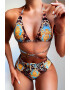 EFAYN.RO Costum de baie dama 2 piese imprimeu animal print sutien reglabil slip talie inalta brazilian cu catarama EFAYN - Pled.ro