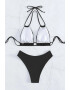 EFAYN.RO Costum de baie dama 2 piese model de vara clasic elegant sutien cu bretele reglabile chilot cu talie inalta si coapsa dezgolita tematica classy and hot bikini EFAYN - Pled.ro