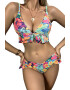 EFAYN.RO Costum de baie dama 2 piese model fashion summer vibe cu flori EFAYN - Pled.ro