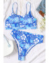 EFAYN.RO Costum de baie dama 2 piese model floral sutien tip bustiera si chilot cu talie inalta EFAYN - Pled.ro