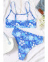 EFAYN.RO Costum de baie dama 2 piese model floral sutien tip bustiera si chilot cu talie inalta EFAYN - Pled.ro