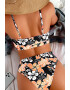 EFAYN.RO Costum de baie dama 2 piese model floral sutien tip bustiera si chilot cu talie inalta EFAYN - Pled.ro