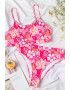 EFAYN.RO Costum de baie dama 2 piese model floral sutien tip bustiera si chilot cu talie inalta EFAYN - Pled.ro