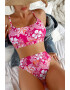 EFAYN.RO Costum de baie dama 2 piese model floral sutien tip bustiera si chilot cu talie inalta EFAYN - Pled.ro