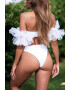 EFAYN.RO Costum de baie dama 2 piese model pom pom provocator sutien tip bustiera si chilot talie inalta accesorii voluminoase chic pentru brate tematica sexy fancy summer EFAYN - Pled.ro