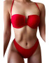 EFAYN.RO Costum de baie dama 2 piese model senzual sutien cu decolteu in V si chilot decupaj clasic croi ingust tematica red summer EFAYN - Pled.ro