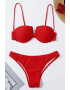 EFAYN.RO Costum de baie dama 2 piese model senzual sutien cu decolteu in V si chilot decupaj clasic croi ingust tematica red summer EFAYN - Pled.ro