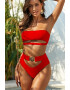 EFAYN.RO Costum de baie dama 2 piese model senzual sutien tip bustiera cu crapatura si bretele detasabile chilot decupaj clasic talie inalta cu centura tematica sexy summer love EFAYN - Pled.ro