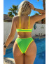 EFAYN.RO Costum de baie dama 2 piese model sexy summer sweet lime sutien tip bustiera cupe triunghiulare si chilot croi clasic decupaj ingust EFAYN - Pled.ro