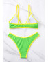 EFAYN.RO Costum de baie dama 2 piese model sexy summer sweet lime sutien tip bustiera cupe triunghiulare si chilot croi clasic decupaj ingust EFAYN - Pled.ro