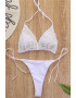 EFAYN.RO Costum de baie dama 2 piese model sexy white summer tematica margele elegante EFAYN - Pled.ro