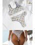 EFAYN.RO Costum de baie dama 2 piese model special cu imprimeu fashion sutien tip bustiera si chilot decupaj tanga si coapsa dezgolita tematica sexy summer EFAYN - Pled.ro