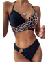 EFAYN.RO Costum de baie dama 2 piese slip clasic cu accesoriu si sutien cu push-up animal print EFAYN - Pled.ro