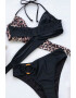 EFAYN.RO Costum de baie dama 2 piese slip clasic cu accesoriu si sutien cu push-up animal print EFAYN - Pled.ro