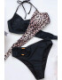 EFAYN.RO Costum de baie dama 2 piese slip clasic cu accesoriu si sutien cu push-up animal print EFAYN - Pled.ro