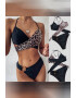 EFAYN.RO Costum de baie dama 2 piese slip clasic cu accesoriu si sutien cu push-up animal print EFAYN - Pled.ro