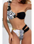 EFAYN.RO Costum de baie dama 2 piese sutien cu prindere pe un umar si accesoriu chilot brazilian imprimeu animal print EFAYN - Pled.ro