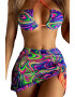 EFAYN.RO Costum de baie dama 3 piese chilot brazilian sutien reglabil si cover up tip fusta cu snur reglabil EFAYN - Pled.ro