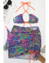 EFAYN.RO Costum de baie dama 3 piese chilot brazilian sutien reglabil si cover up tip fusta cu snur reglabil EFAYN - Pled.ro