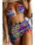 EFAYN.RO Costum de baie dama 3 piese chilot brazilian sutien reglabil si cover up tip fusta cu snur reglabil EFAYN - Pled.ro