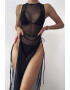 EFAYN.RO Costum de baie dama 3 piese model summer dress beach sutien cupe triunghiulare si rochie de plaja cu crapatura pe ambele parti EFAYN - Pled.ro