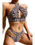 EFAYN.RO Costum de baie dama animal print 2 piese slip brazilian si sutien cu prindere in V EFAYN - Pled.ro