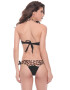 EFAYN.RO Costum de baie dama negru animal print 2 piese slip brazilian si sutien cu prindere in V la gat EFAYN - Pled.ro