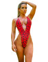 EFAYN.RO Costum de baie dama o piesa animal print decolteu adanc in V slip tanga EFAYN - Pled.ro