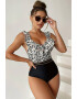 EFAYN.RO Costum de baie dama o piesa model cozy cu volanas la decolteu imprimeu animal print tematica wild summer EFAYN - Pled.ro