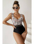 EFAYN.RO Costum de baie dama o piesa model cozy cu volanas la decolteu imprimeu animal print tematica wild summer EFAYN - Pled.ro