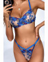 EFAYN.RO Lenjerie sexy dama 2 piese sutien si chilot tanga model floral blue world EFAYN - Pled.ro