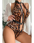 EFAYN.RO Lenjerie sexy dama body cu decolteu adanc in V si spate gol accesoriu curea cu tinte model wild jungle tematica animal print EFAYN - Pled.ro