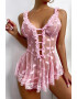 EFAYN.RO Lenjerie sexy dama rochie cu bretele si decolteu in V model cute romantic hearts imprimeu inimioare EFAYN - Pled.ro