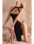 EFAYN.RO Lenjerie sexy dama rochie decupata model senzual reglabil cu accesoriu la gat tematica dirty night EFAYN - Pled.ro