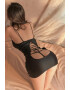 EFAYN.RO Lenjerie sexy dama set 2 piese rochie scurta cu decolteu generos si prindere tip corset chilot decupaj tanga model incitant tematica feeling special EFAYN - Pled.ro