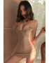 EFAYN.RO Lenjerie sexy dama set 2 piese rochie scurta cu decolteu generos si prindere tip corset chilot decupaj tanga model incitant tematica feeling special EFAYN - Pled.ro