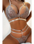 EFAYN.RO Lenjerie sexy dama set 2 piese sutien cupe triunghiulare cu decolteu accesorizat chilot decupaj tanga reglabil model elegant delicat tematica feeling senzual EFAYN - Pled.ro