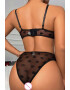 EFAYN.RO Lenjerie sexy dama set 2 piese sutien semitransparent cu detaliu chic la decolteu si chilot decupaj clasic croi ingust model cu buline EFAYN - Pled.ro