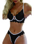 EFAYN.RO Lenjerie sexy dama set 2 piese sutien si chilot model contrast cu intaritura pe margine EFAYN - Pled.ro