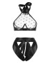 EFAYN.RO Lenjerie sexy dama set 2 piese sutien transparent prindere dupa gat si chilot tip funda bondage model special black EFAYN - Pled.ro