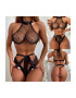 EFAYN.RO Lenjerie sexy dama set 2 piese sutien transparent prindere dupa gat si chilot tip funda bondage model special black EFAYN - Pled.ro