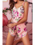 EFAYN.RO Lenjerie sexy dama set 2 piese top tip bluza scurta cu bretele reglabile si pantaloni scurti asortati model floral summer dream EFAYN - Pled.ro