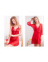 EFAYN.RO Lenjerie sexy dama set 3 piese rochie cupe triunghiulare chilot tanga si halat elegant cu cordon si margini din dantela model delicat senzual EFAYN - Pled.ro